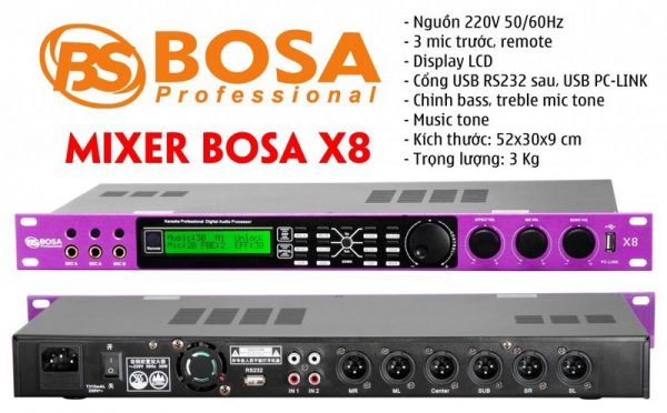 Vang Số Karaoke Bosa X8 New - Tặng dây Canon 1