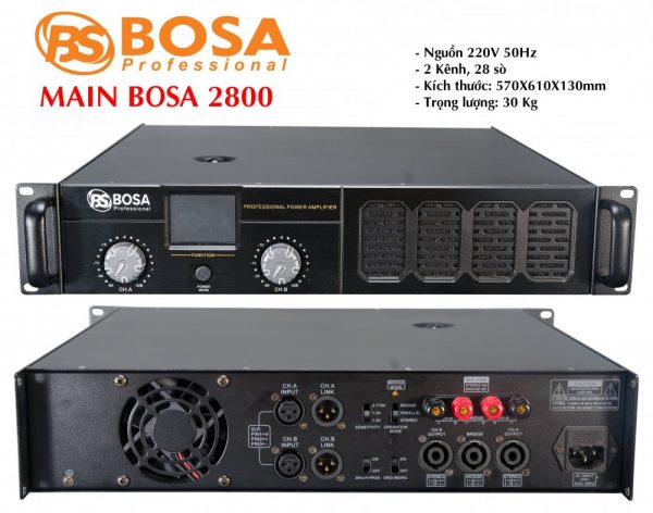 Main công suất BOSA PA2800 - 2 Kênh - 28 Sò 1