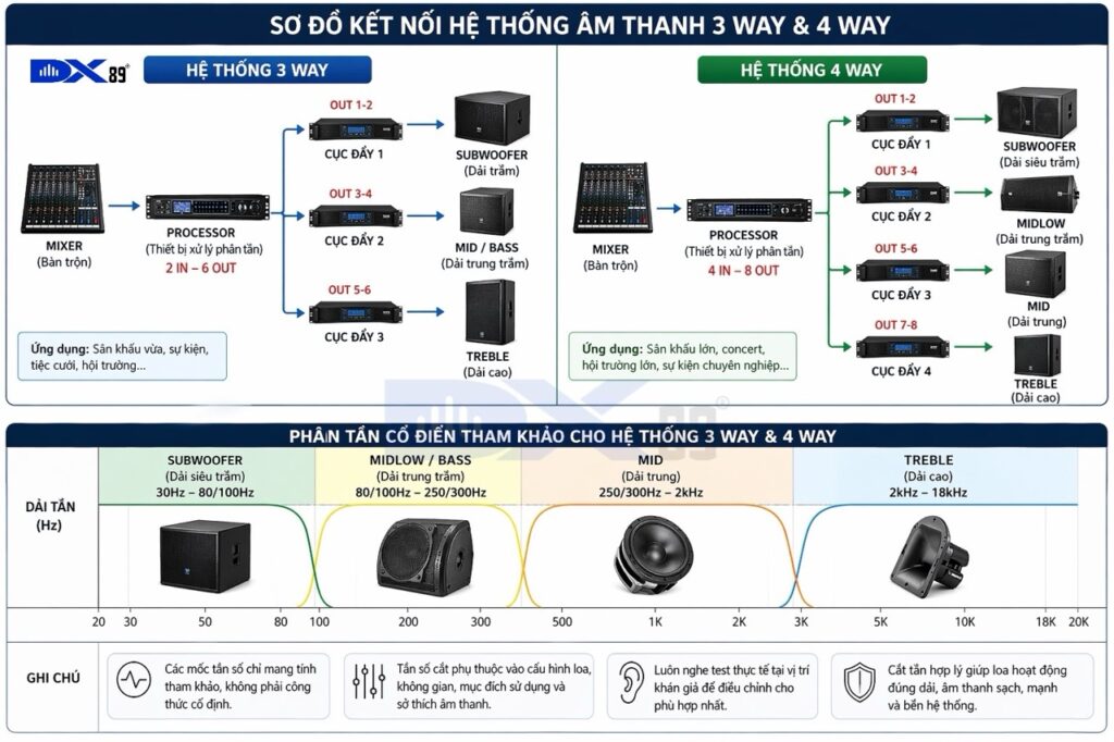Sơ đồ kết nối hệ thống 3 way, 4 way