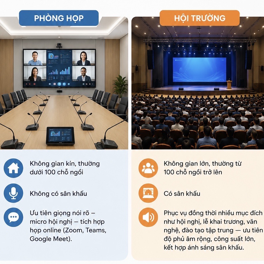 phân biệt phòng họp và hội trường