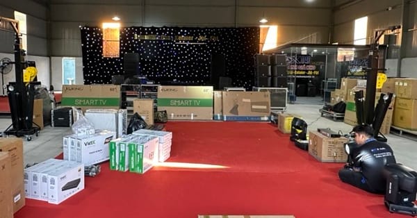 thiết bị âm thanh tại kho chi nhánh Bình Dương